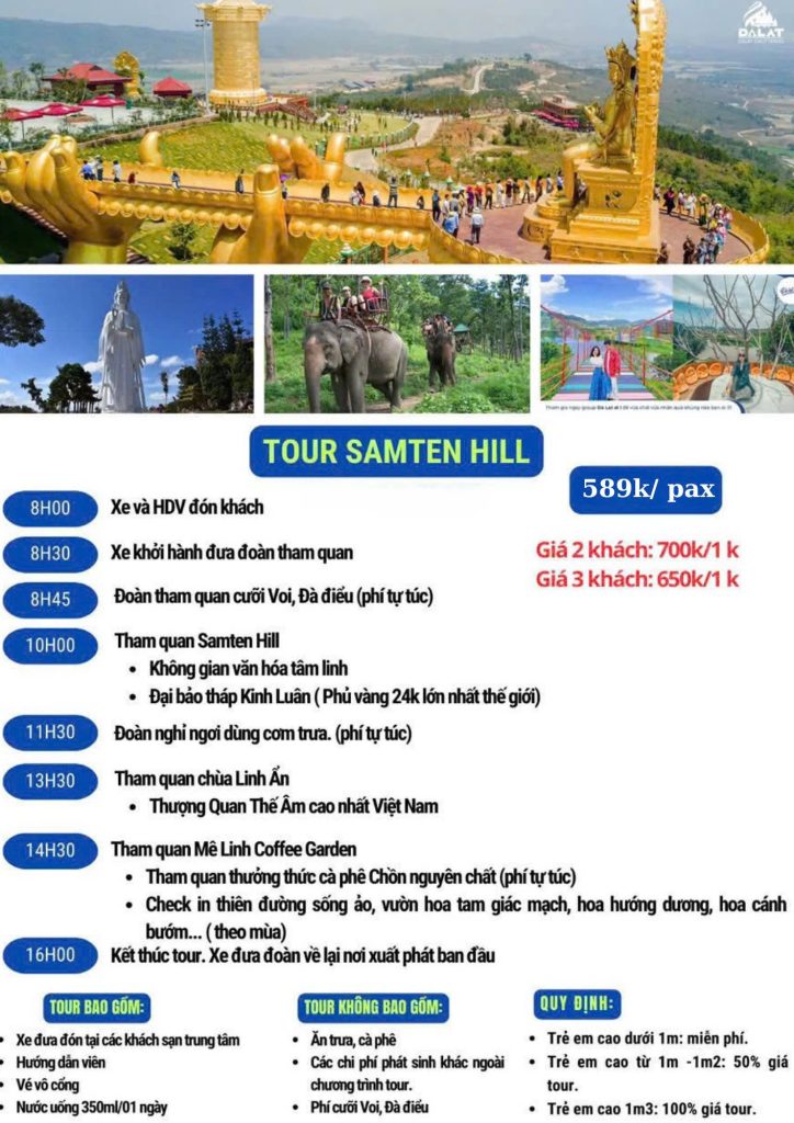 Tour Samten Hill - Chùa Linh Ẩn - Mê Linh Coffee Garden